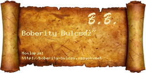 Boberity Bulcsú névjegykártya